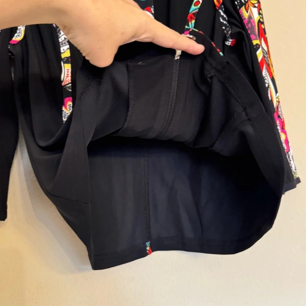 Joseph Ribkoff Vtg Jacket Top Vibrant Color Floral Print Hibiscus Women Size 12 - Picture 9 of 14
